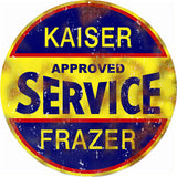 Vintage Kaiser Frazer Service Sign 14 Round