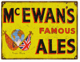 Vintage McEwans Famous Ale Beer Sign 9x12