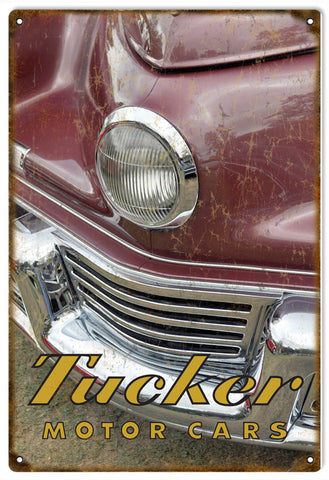 Vintage Tucker Automobile Metal Sign