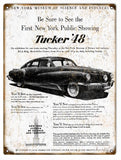 Vintage Tucker 48 Automobile Sign 9x12