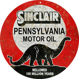 Vintage Sinlcair Motor Oil Sign 14 Round