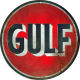 Gulf Station Motor Oil Sign 14 Round