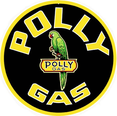 Polly Gas Station Sign 18 Round