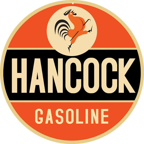 Hancock Gasoline Sign 18 Round