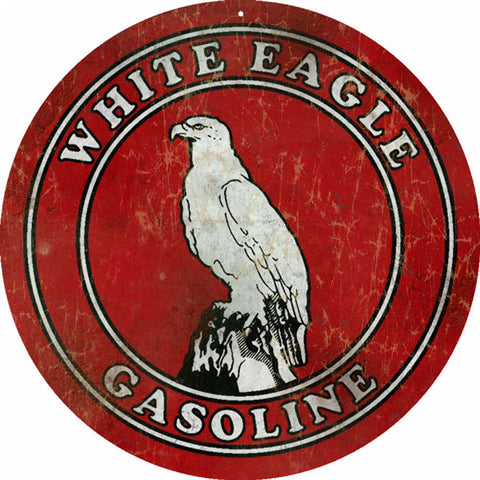 Vintage White Eagle Gasoline Sign Round 14