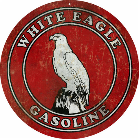Vintage White Eagle Gasoline Metal Sign
