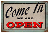 Vintage Come In We Are Open Bar Sign
