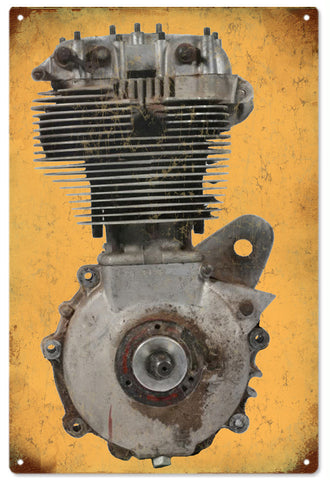 Vintage Motorcycle Engine Sign