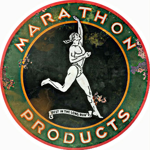 Vintage Old School Marathon Products Sign 14 Round
