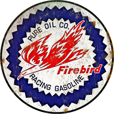 Vintage Firebird Gasoline Sign Round 14