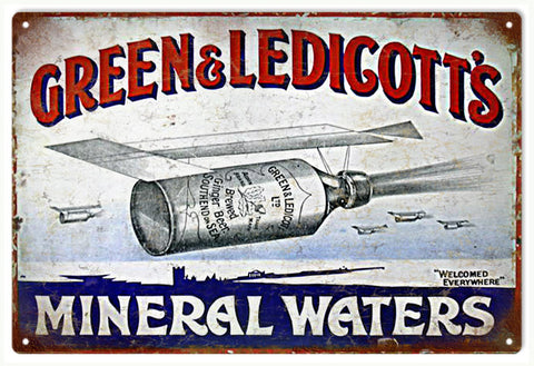 Vintage Green And Ledicotts Water Sign