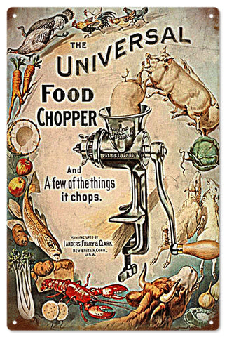 Vintage Universal Food Chopper Metal Sign