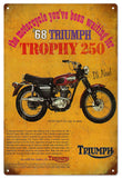 Vintage 68 Triumph Motorcycle Sign