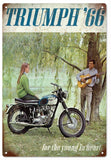 Vintage Triumph 66 Motorcycle Sign
