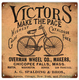 Vintage Victors Make The Pace Bicycle Sign 12x12