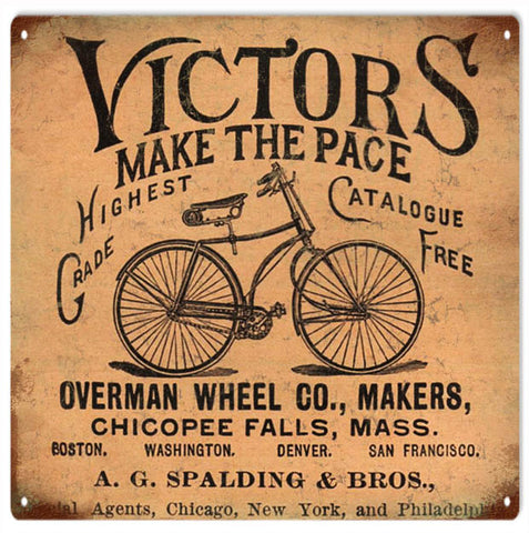 Vintage Victors Make The Pace Bicycle Metal Sign