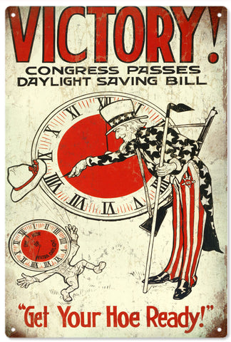 Vintage Victory Daylight Savings Metal Sign