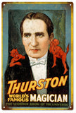Vintage Thurston World Famous Magician Sign