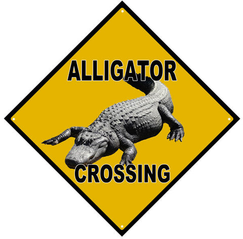 Alligator Crossing Sign 12x12