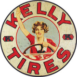 Vintage Kelly Tire Sign 14 Round