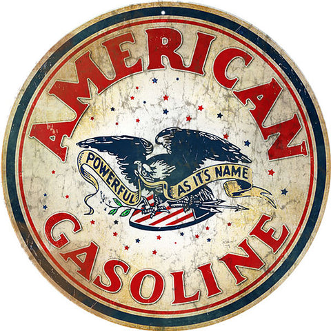 Vintage American Gasoline Sign 14 Round
