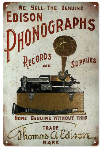 Vintage Edison Phonograph Sign