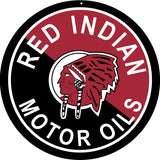 Red Indian Motor Oil Sign 18 Round