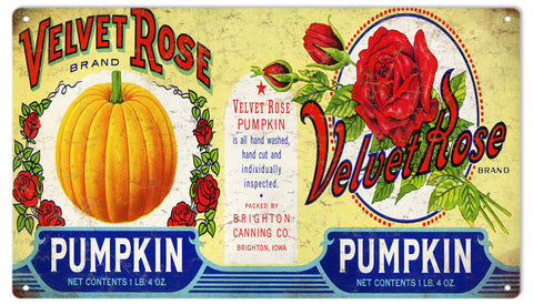 Vintage Velvet Rose Pumpkin Sign