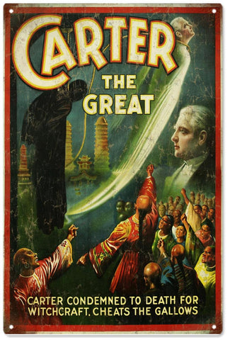 Vintage Carter The Great Magician Sign