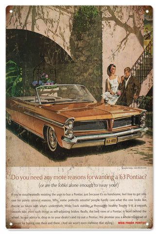 Vintage 63 Pontiac Automobile Sign