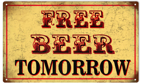 Vintage Free Beer Sign 8x14