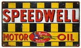 Vintage Speedwell Motor Oil sign 8x14