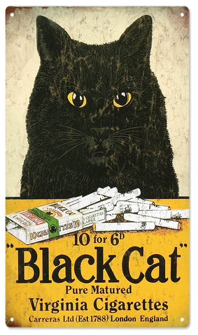 Vintage Black Cat Cigarette Sign