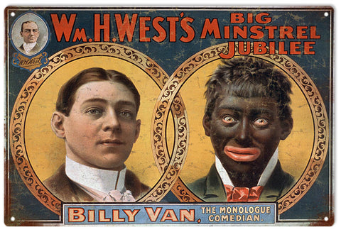 Vintage Wm.H.Wests Comedian Metal Sign