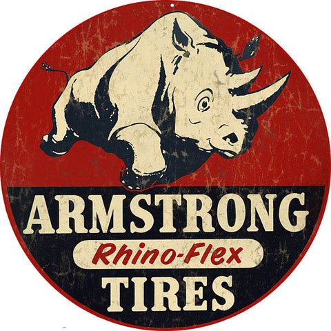 Vintage Armstrong Tire Sign 18 Round