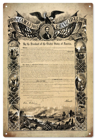Vintage Proclamation Emancipation Sign