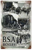 Vintage BSA Bicycle Sign 8x14