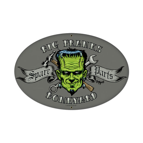 Frankenstein Bone Yard Spare Parts Sign Metal Sign Wall Decor 18 x 12