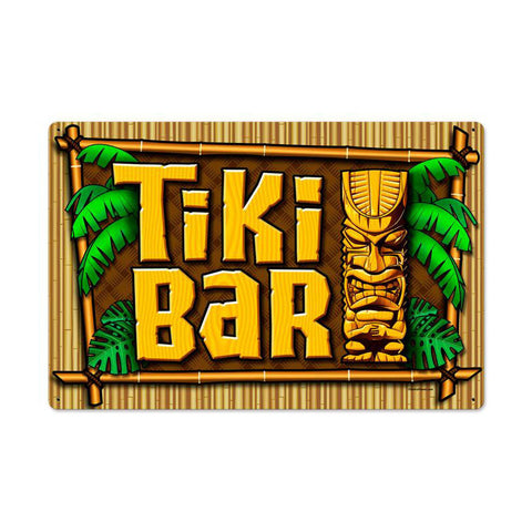 Tiki Bar Metal Sign Wall Decor 24 x 16