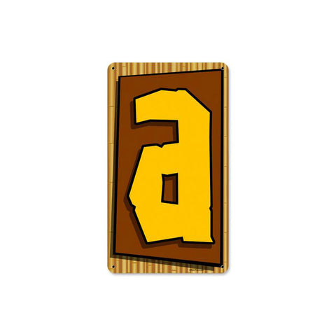 Tiki Letter A Metal Sign Wall Decor 8 x 14