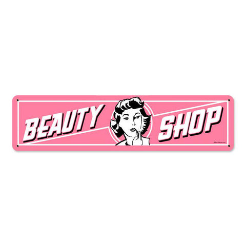 Beauty Shop Metal Sign Wall Decor 5 x 20