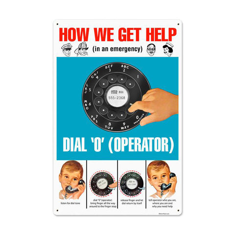 Operator Metal Sign Wall Decor 24 x 16