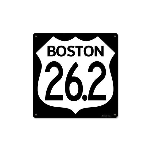 Marathon Boston Metal Sign Wall Decor 12 x 12