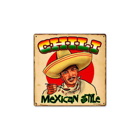 Chili Mexican Metal Sign Wall Decor 12 x 12