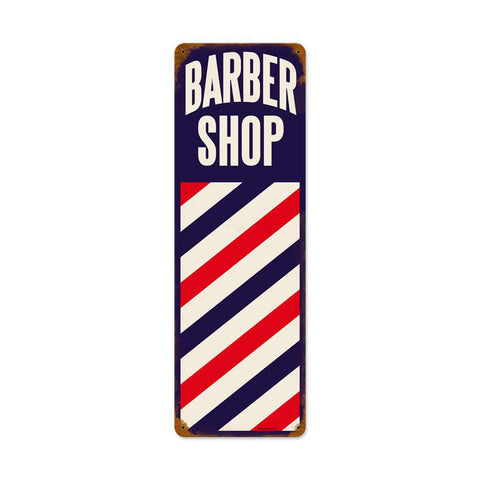 Barber Pole Metal Sign Wall Decor 8 x 24