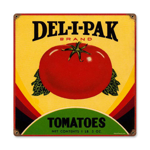 Deli Pak Tomatoes Metal Sign Wall Decor 12 x 12