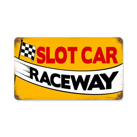 Slot Car Metal Sign Wall Decor 8 x 14