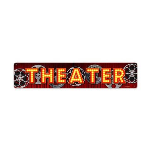Theater Metal Sign Wall Decor 28 x 6