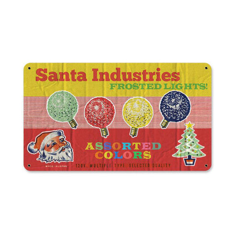 Frosted Lights Metal Sign Wall Decor 8 x 14