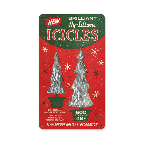 Icicles Metal Sign Wall Decor 8 x 14